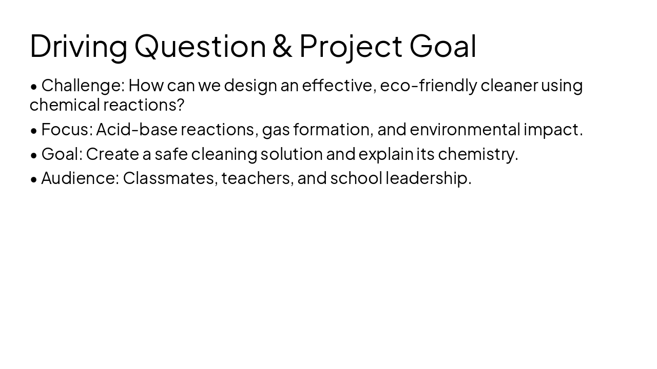 Slide 3 - Driving Question & Project Goal
