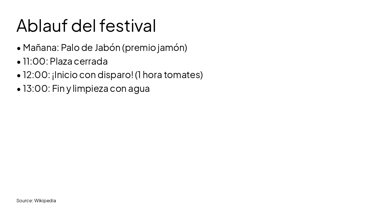 Slide 5 - Ablauf del festival