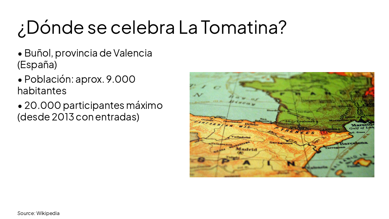 Slide 2 - ¿Dónde se celebra La Tomatina?
