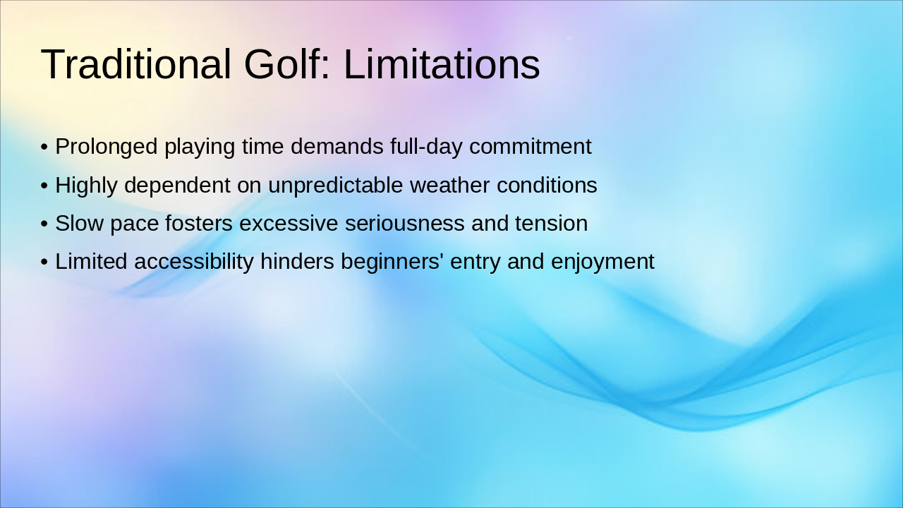 Slide 2 - Traditional Golf: Limitations