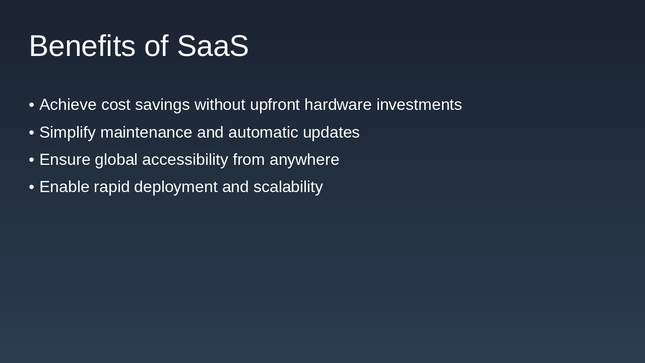 Slide 5 - Benefits of SaaS