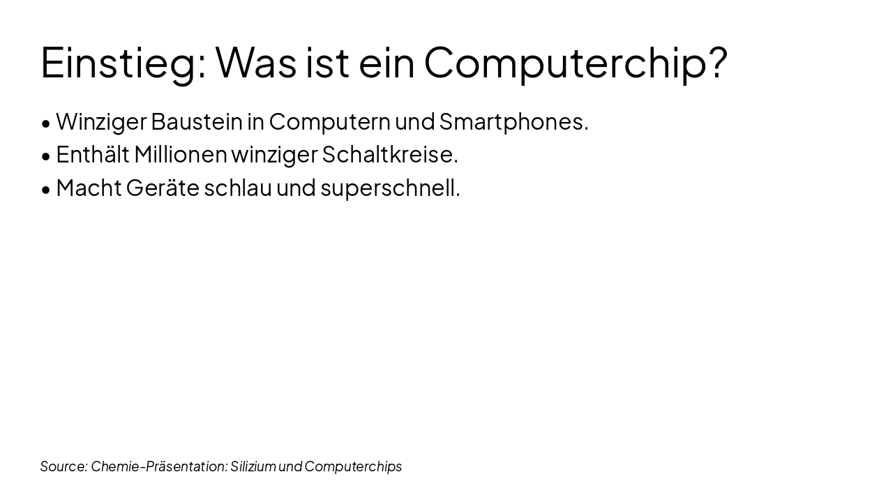Slide 2 - Einstieg: Was ist ein Computerchip?
