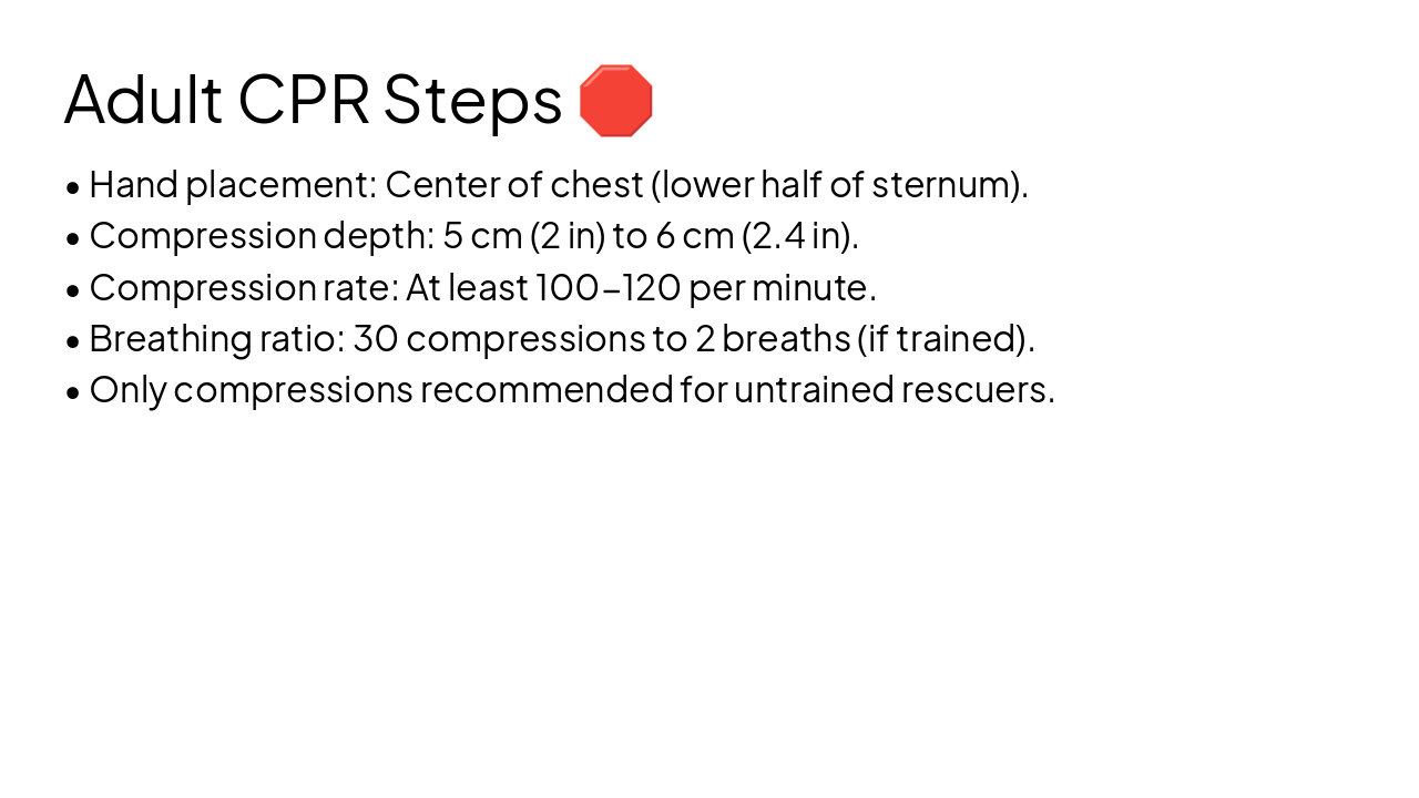 Slide 9 - Adult CPR Steps š
