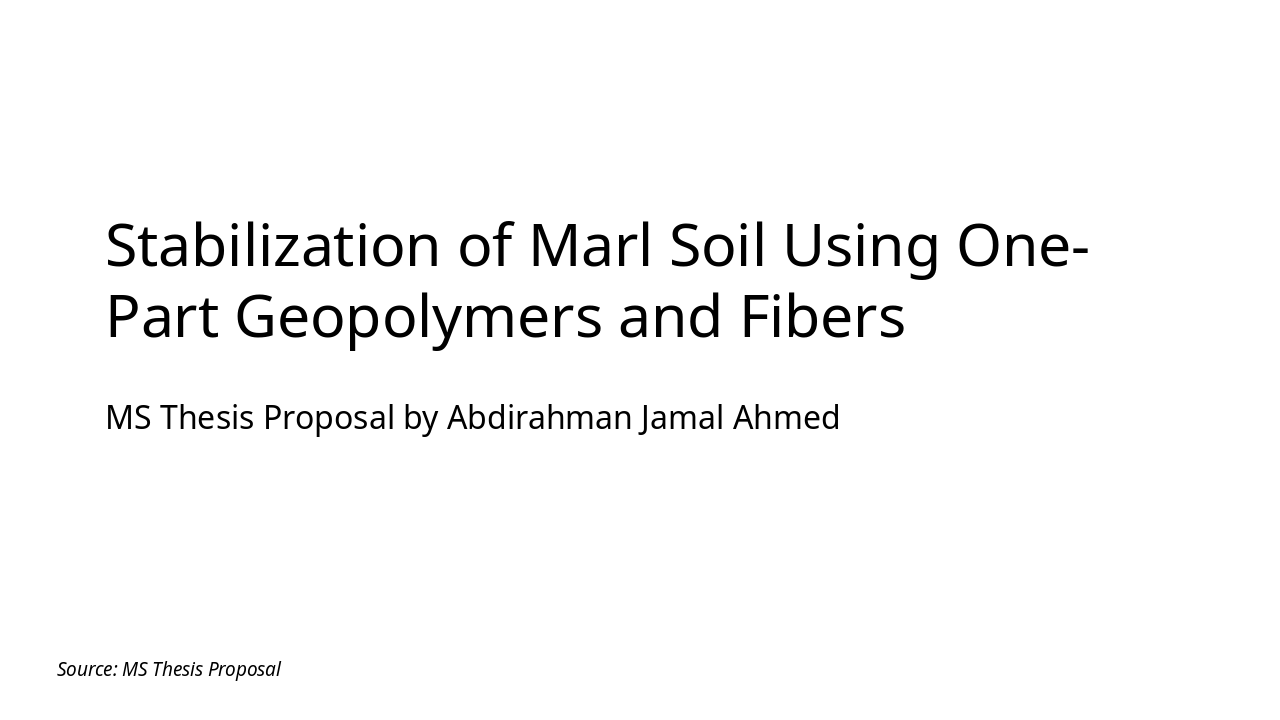 Marl Soil Stabilization with Geopolymers & Fibers
