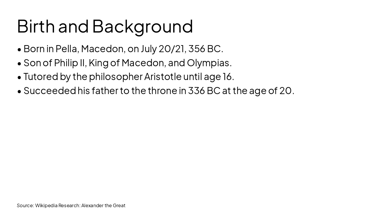 Slide 4 - Birth and Background