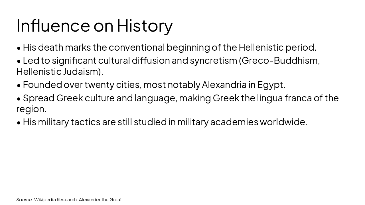 Slide 10 - Influence on History