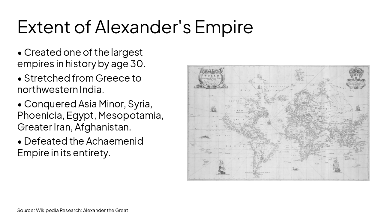 Slide 7 - Extent of Alexander's Empire