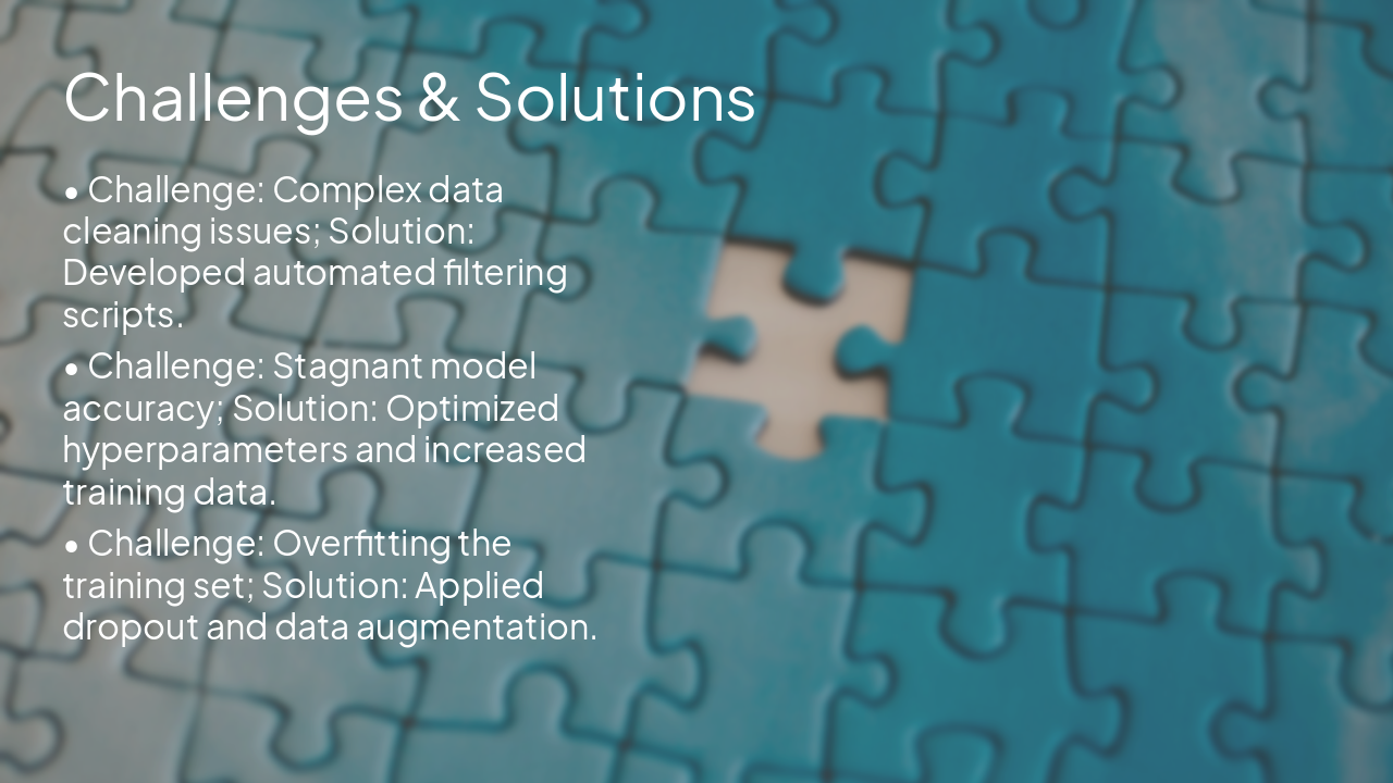 Slide 20 - Challenges & Solutions