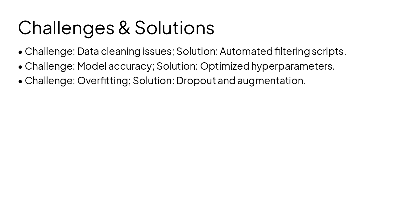 Slide 21 - Challenges & Solutions