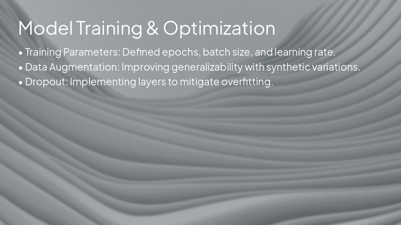 Slide 16 - Model Training & Optimization
