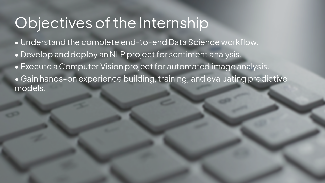 Slide 8 - Objectives of the Internship
