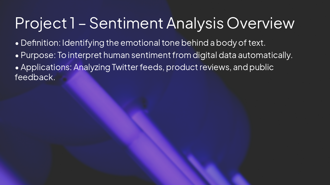Slide 10 - Project 1 – Sentiment Analysis Overview