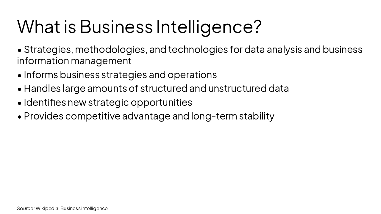 Slide 3 - What is Business Intelligence?