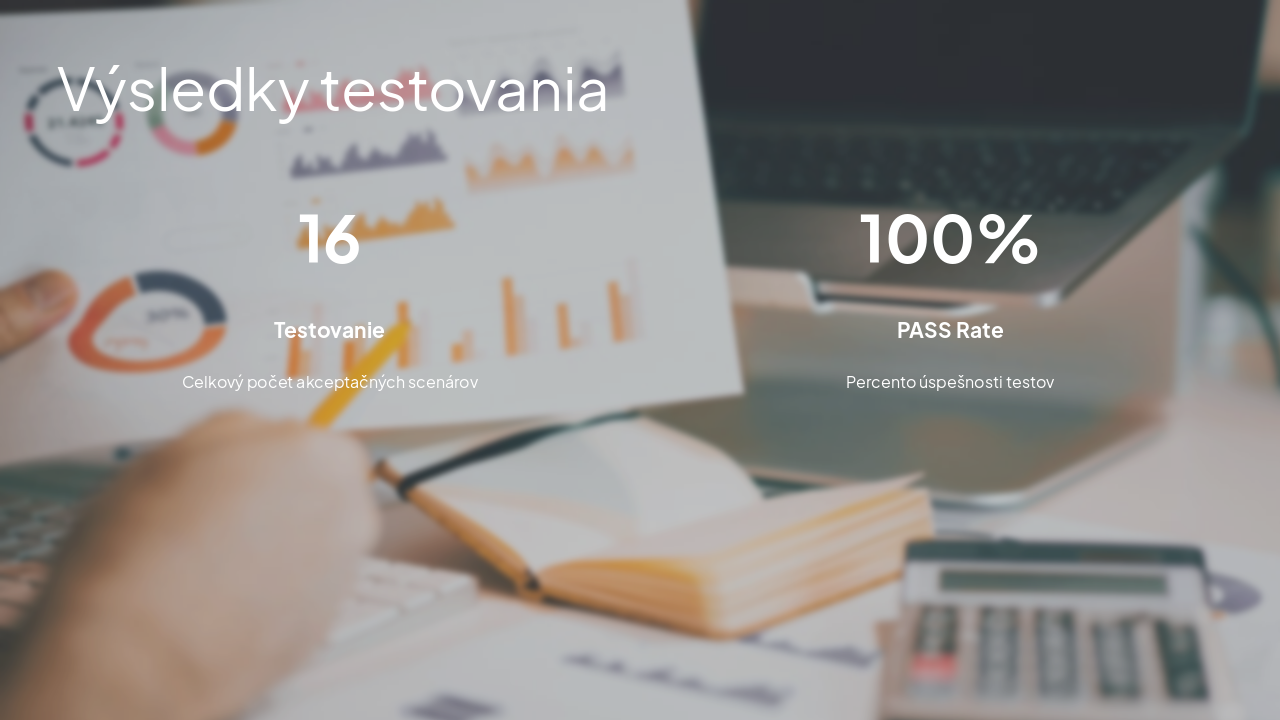 Slide 13 - Výsledky testovania