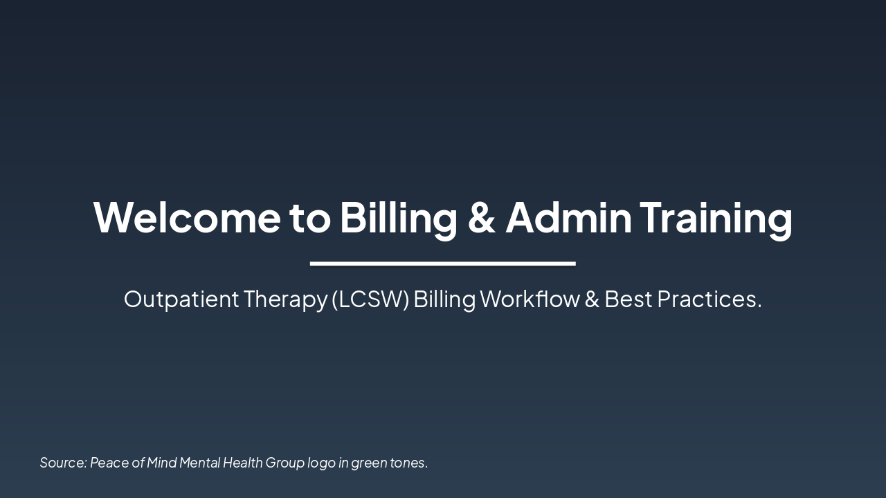 Outpatient Therapy Billing & Admin Training (40 chars)