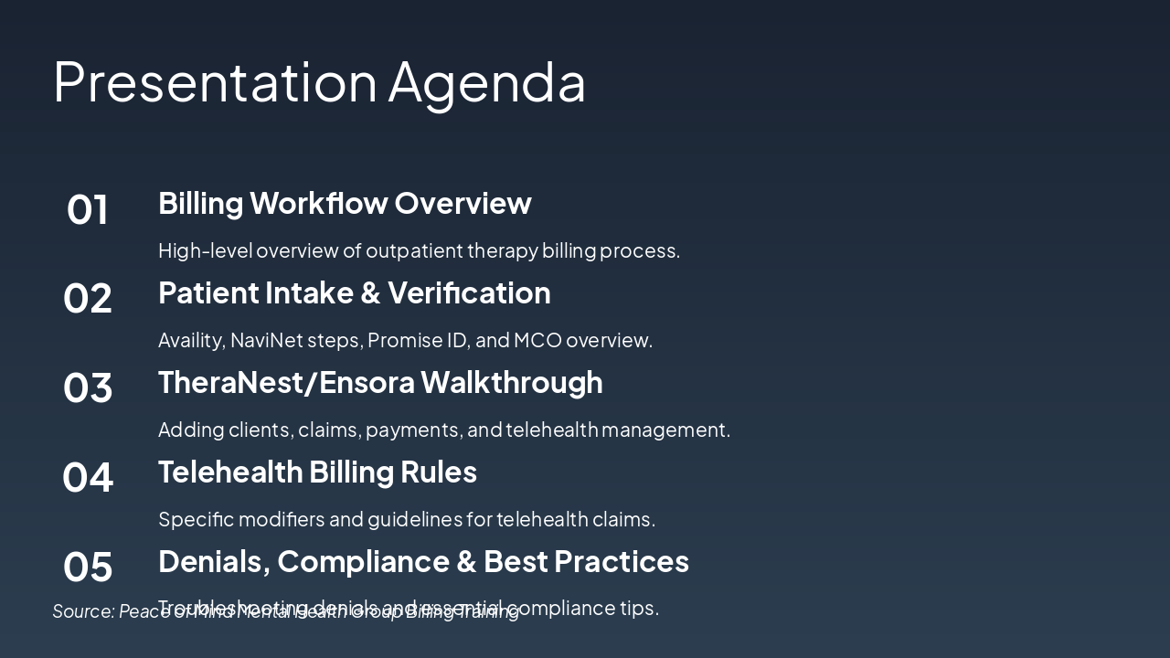 Slide 2 - Presentation Agenda