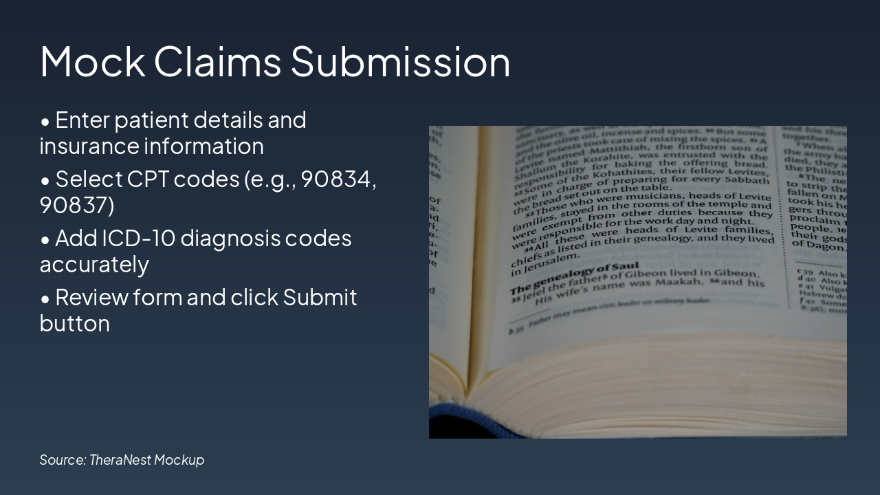 Slide 17 - Mock Claims Submission