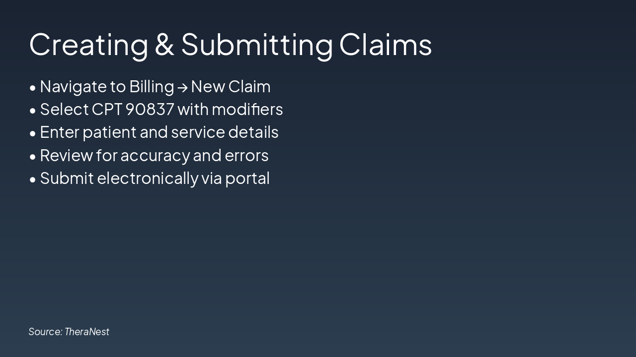 Slide 16 - Creating & Submitting Claims