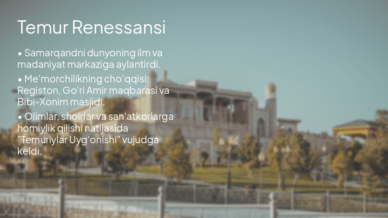 Slide 5 - Temur Renessansi