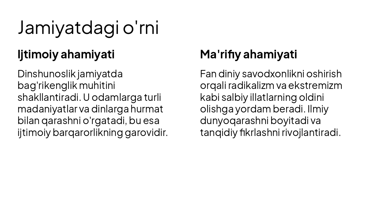 Slide 8 - Jamiyatdagi o'rni