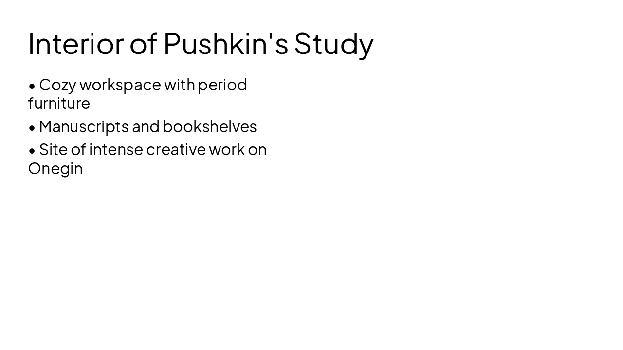 Slide 9 - Interior of Pushkin's Study