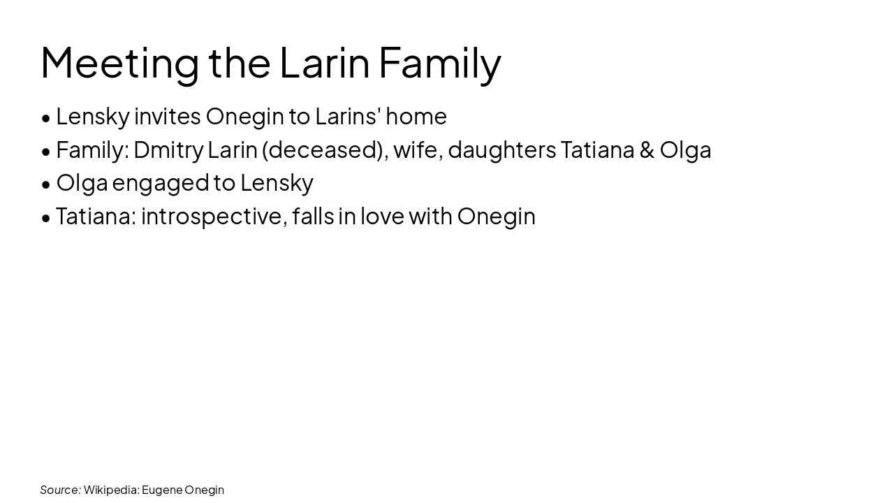 Slide 14 - Meeting the Larin Family