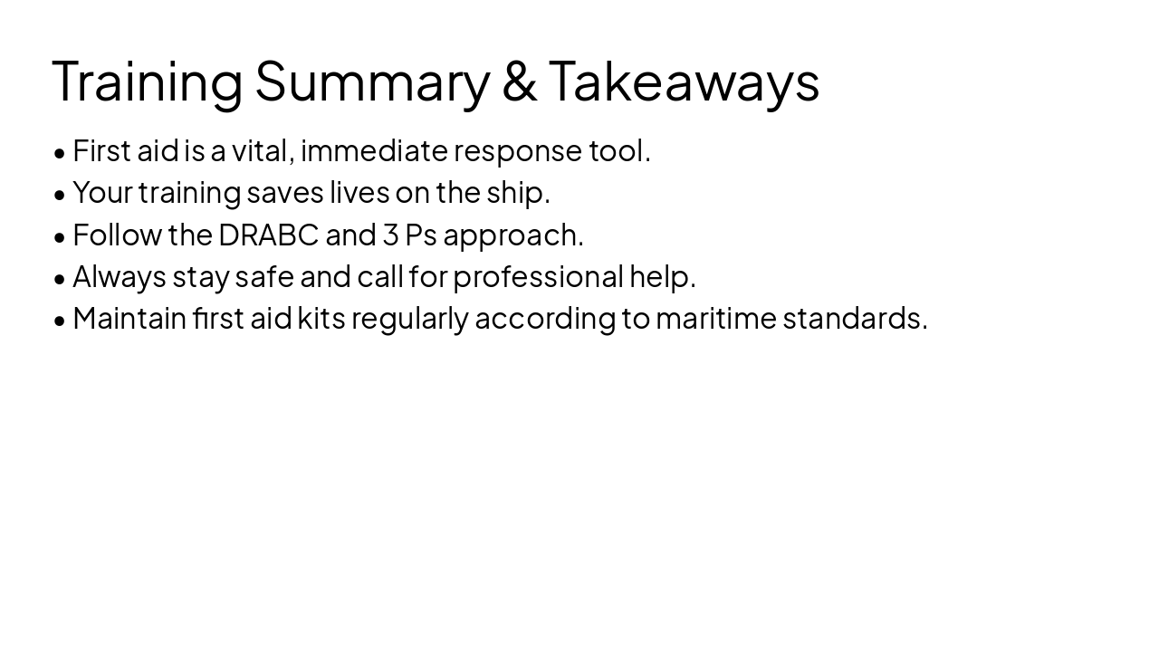 Slide 12 - Training Summary & Takeaways