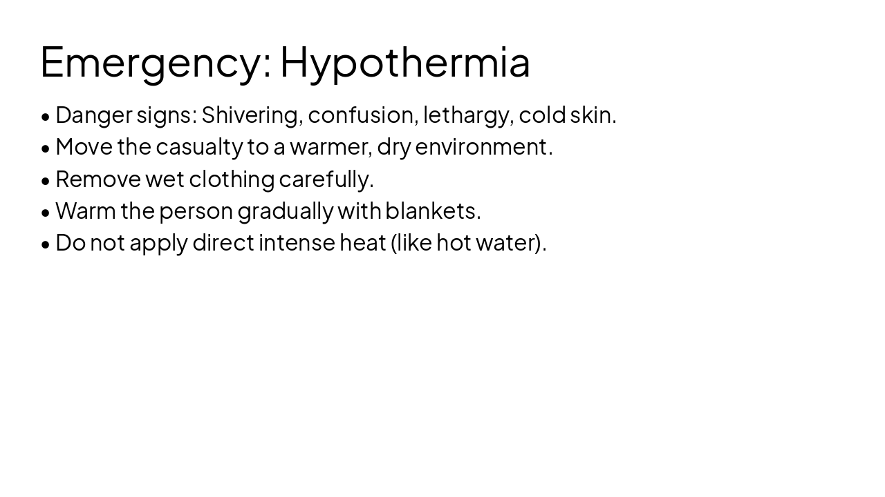Slide 10 - Emergency: Hypothermia