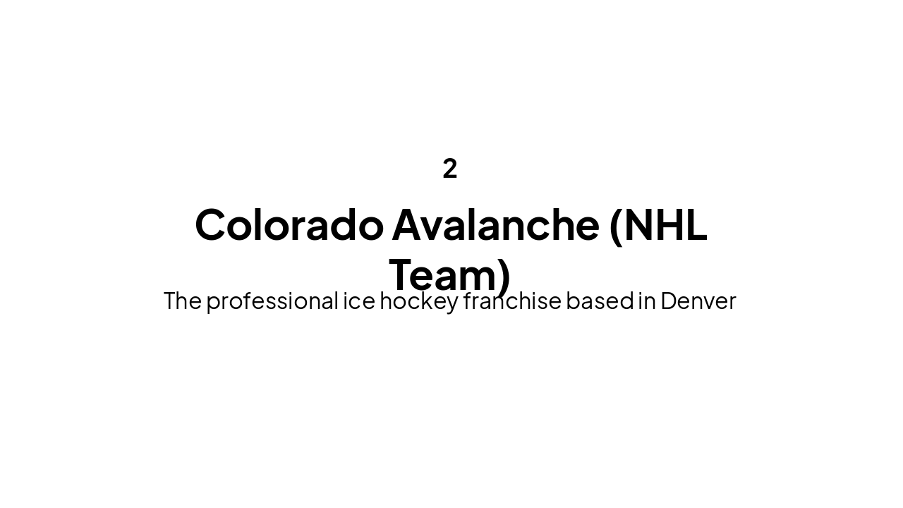Slide 5 - The Colorado Avalanche