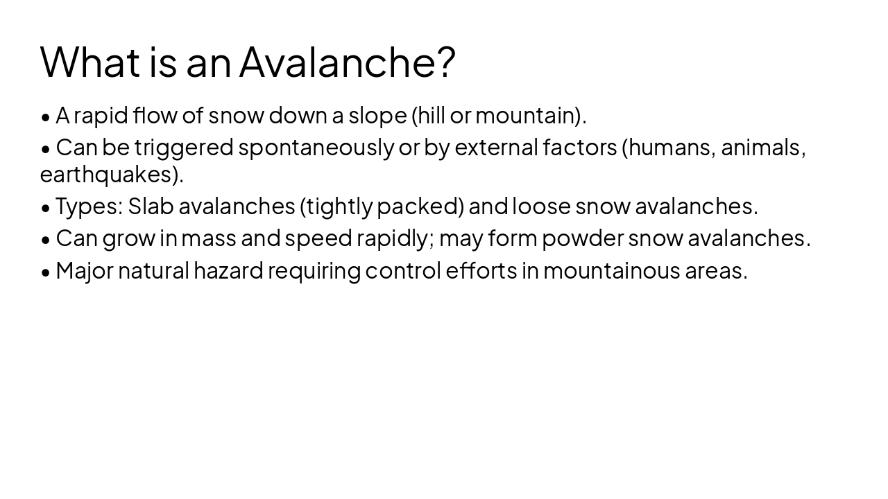 Slide 4 - What is an Avalanche?
