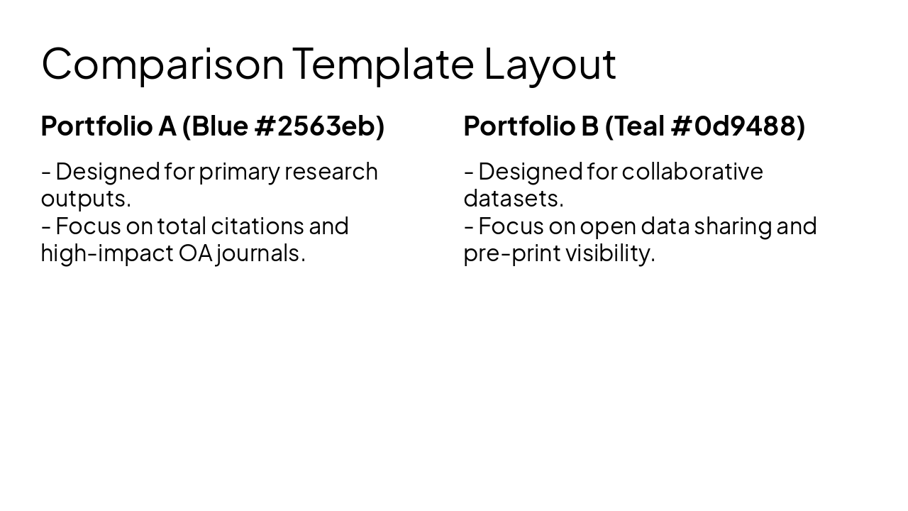 Slide 6 - Comparison Template Layout