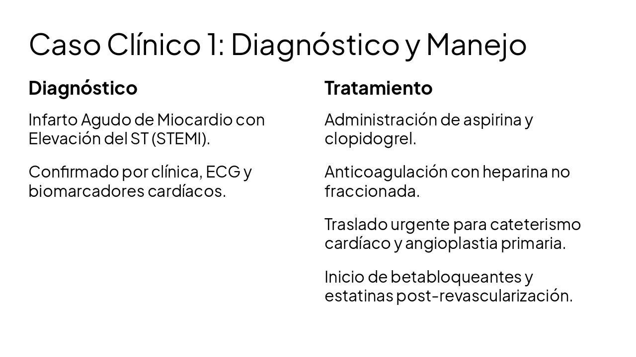 Slide 5 - Caso Clínico 1: Diagnóstico y Manejo