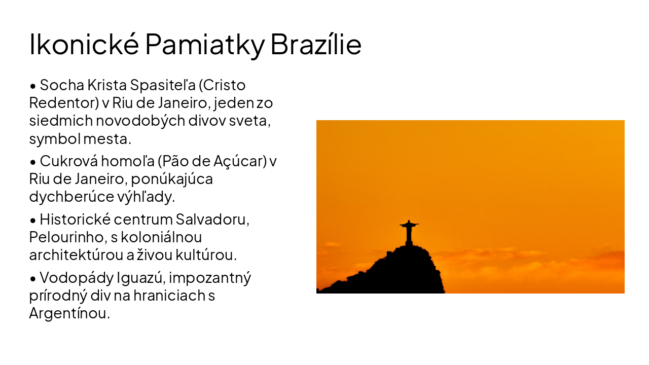 Slide 5 - Ikonické Pamiatky Brazílie