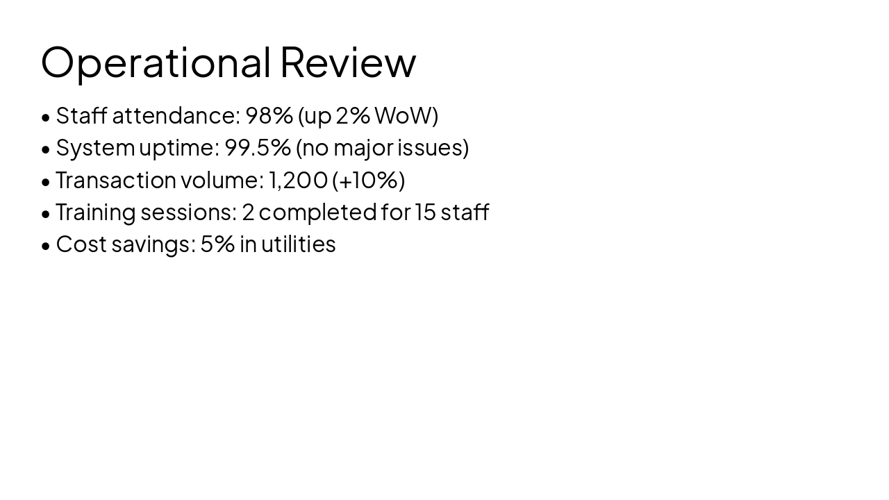 Slide 7 - Operational Review