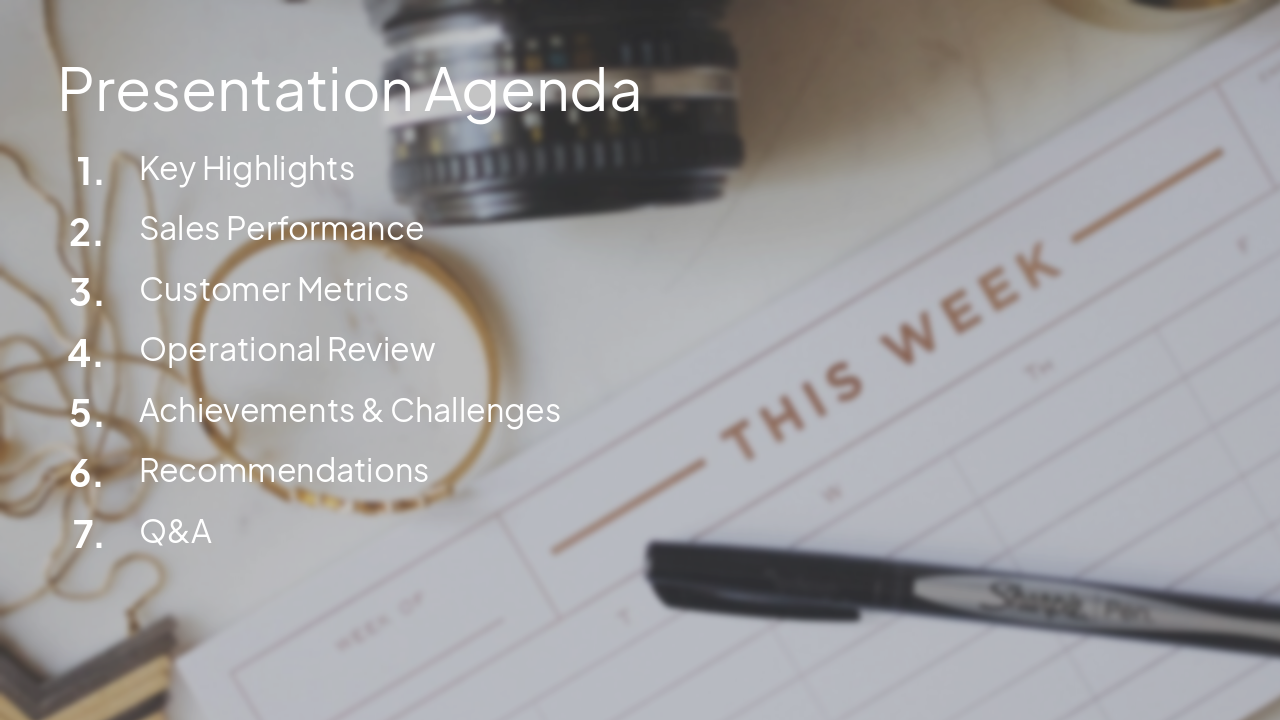 Slide 2 - Presentation Agenda