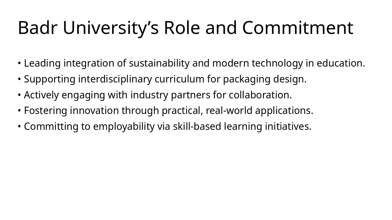 Slide 9 - Badr University’s Role and Commitment