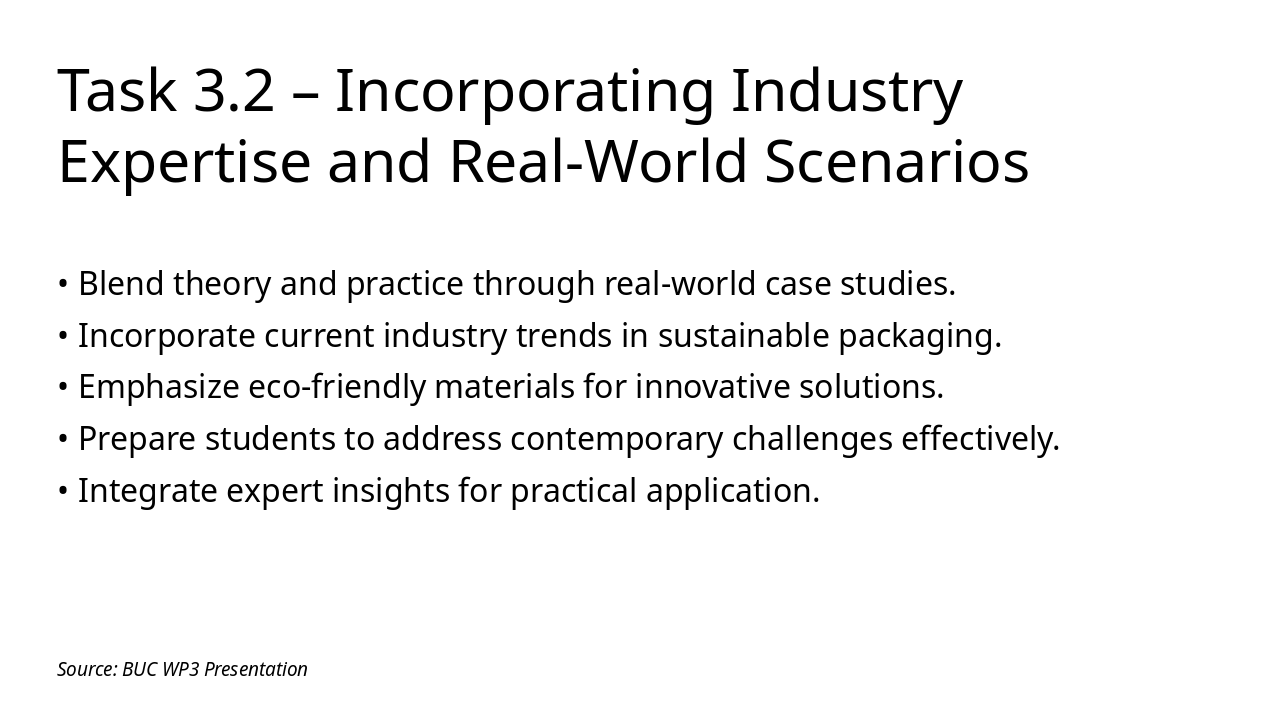 Slide 5 - Task 3.2 – Incorporating Industry Expertise and Real-World Scenarios