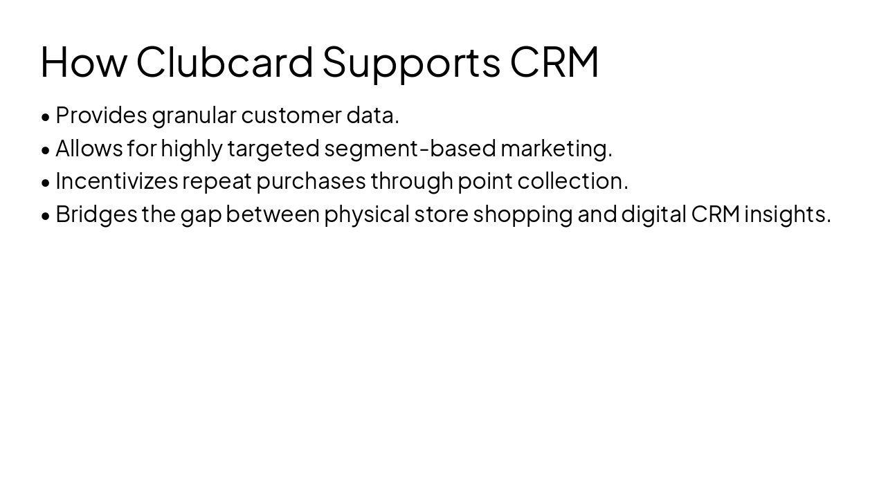 Slide 6 - How Clubcard Supports CRM