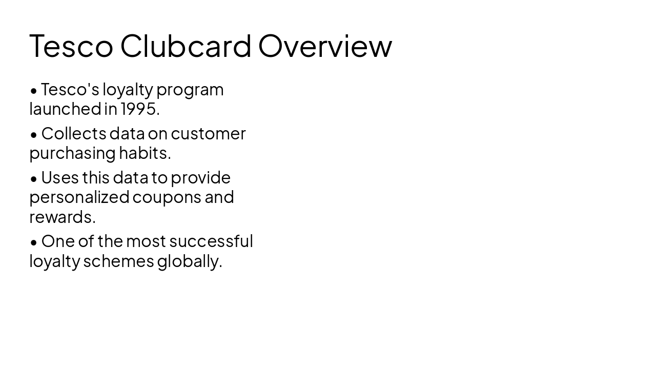 Slide 5 - Tesco Clubcard Overview