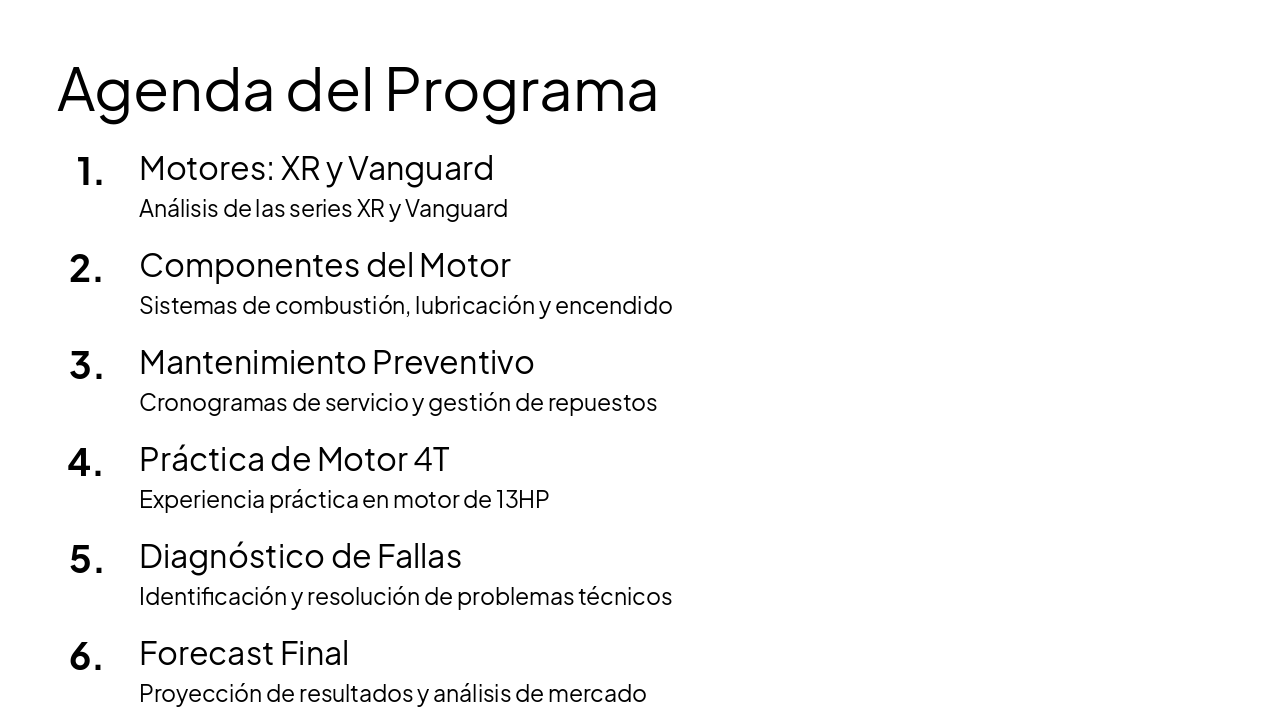 Slide 2 - Agenda del Programa