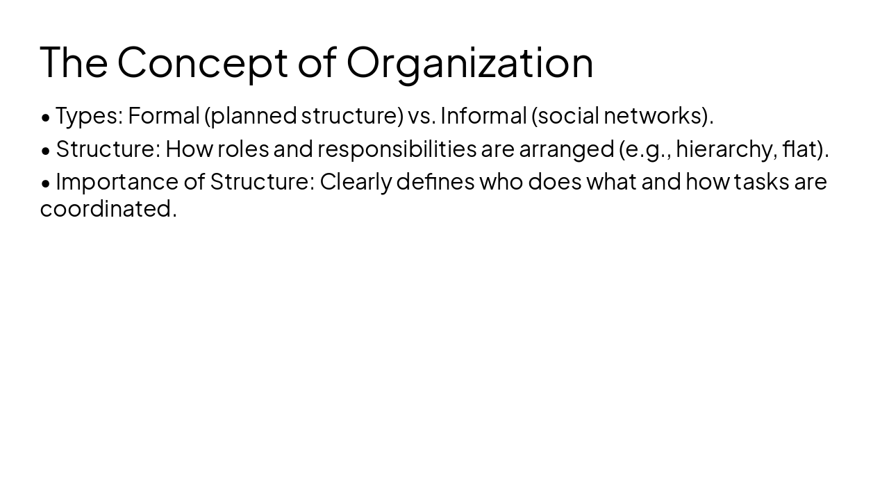 Slide 4 - The Concept of Organization