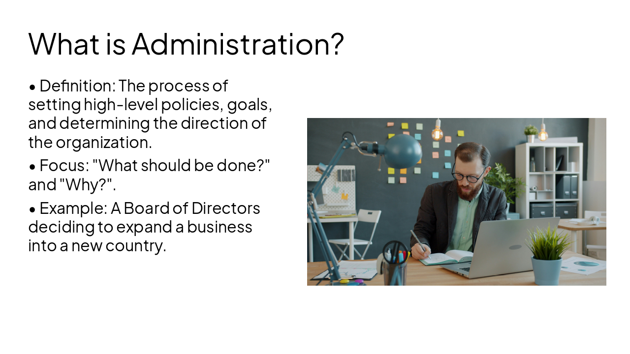 Slide 5 - What is Administration?