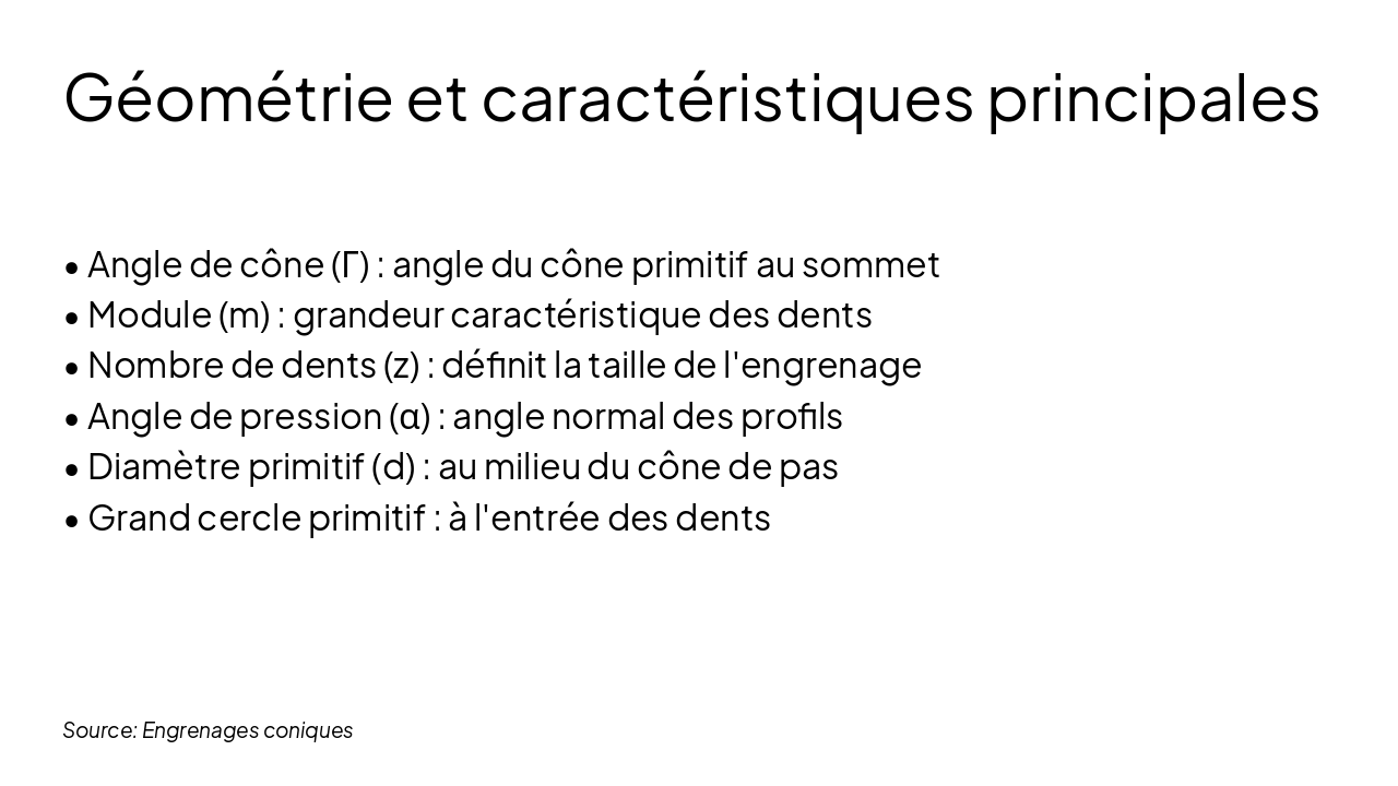 Slide 5 - Géométrie et caractéristiques principales