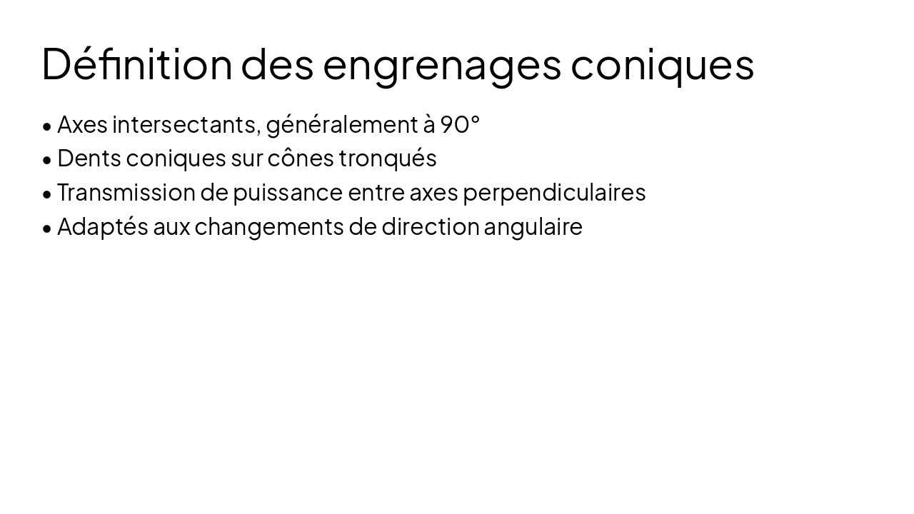 Slide 3 - Définition des engrenages coniques