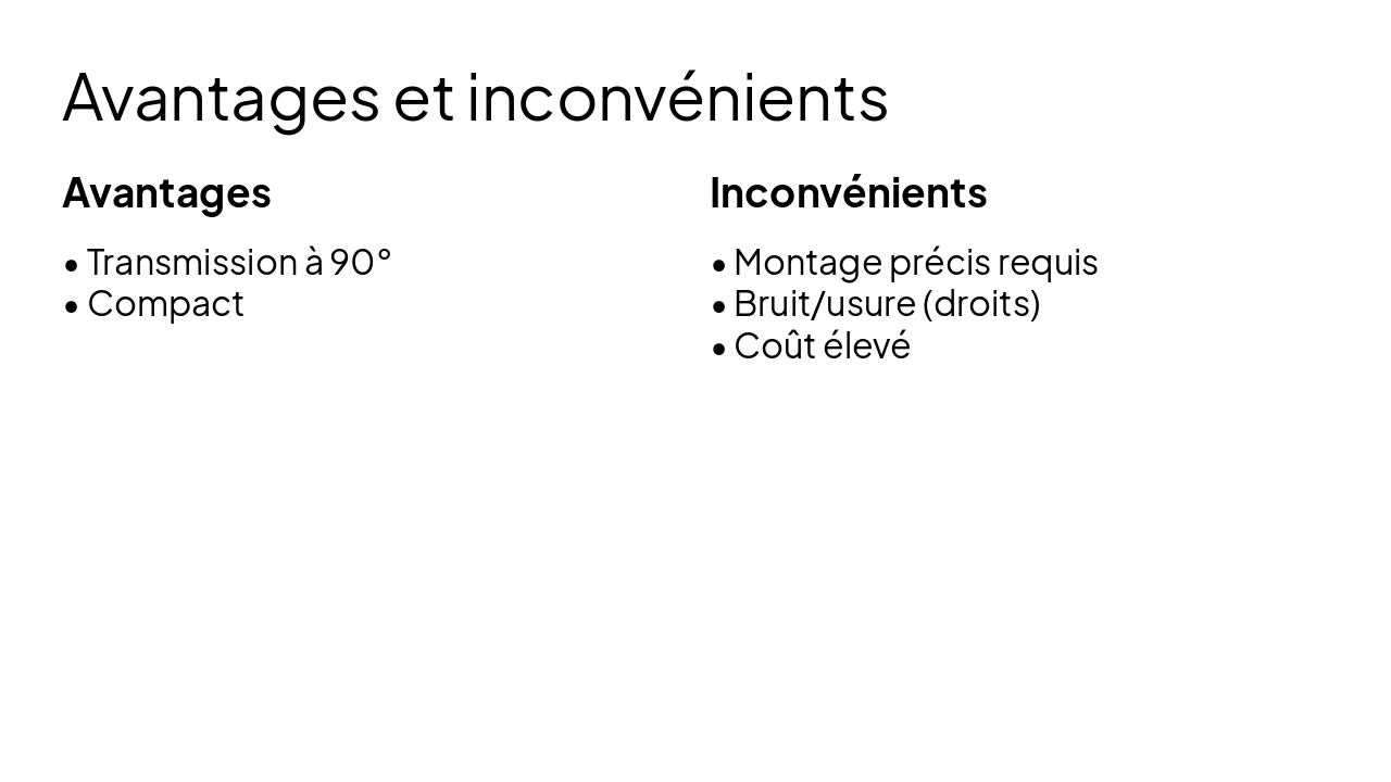 Slide 10 - Avantages et inconvénients