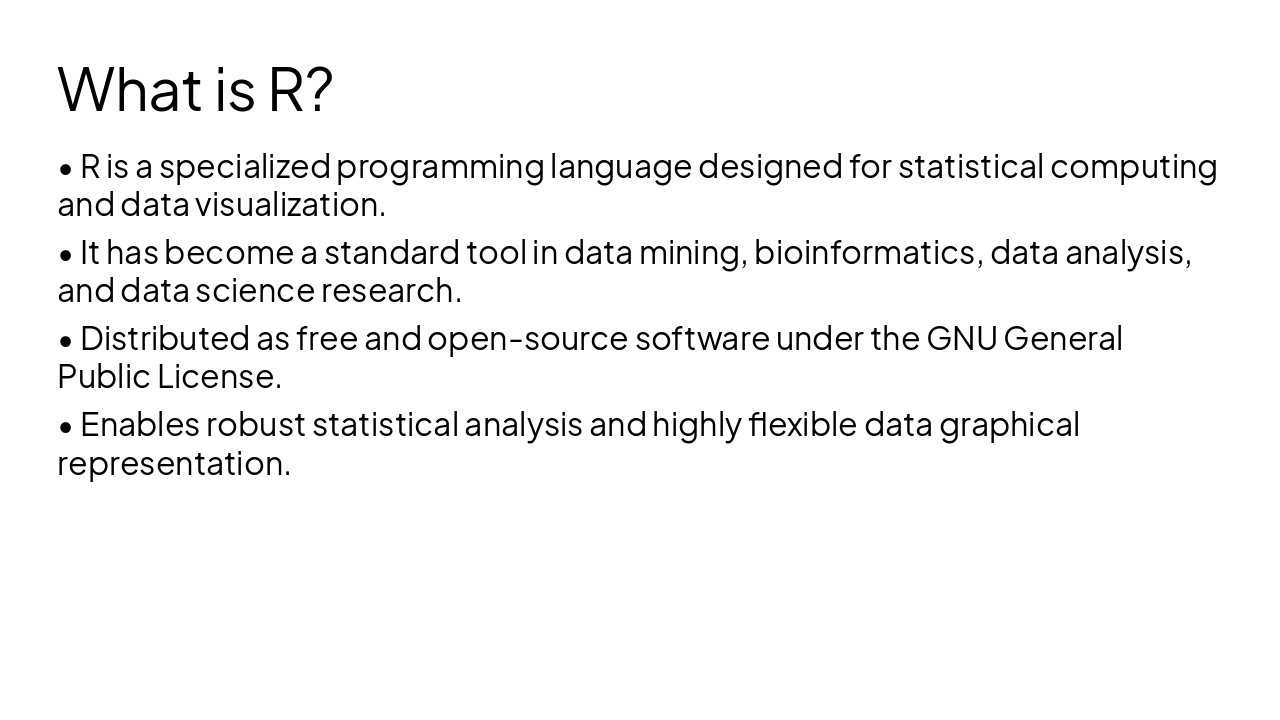 Slide 3 - What is R?
