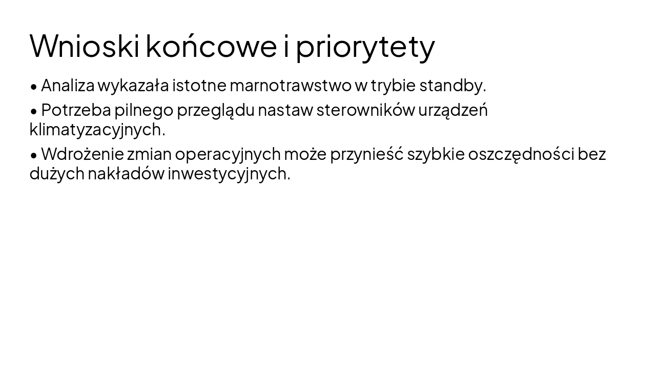 Slide 13 - Wnioski końcowe i priorytety