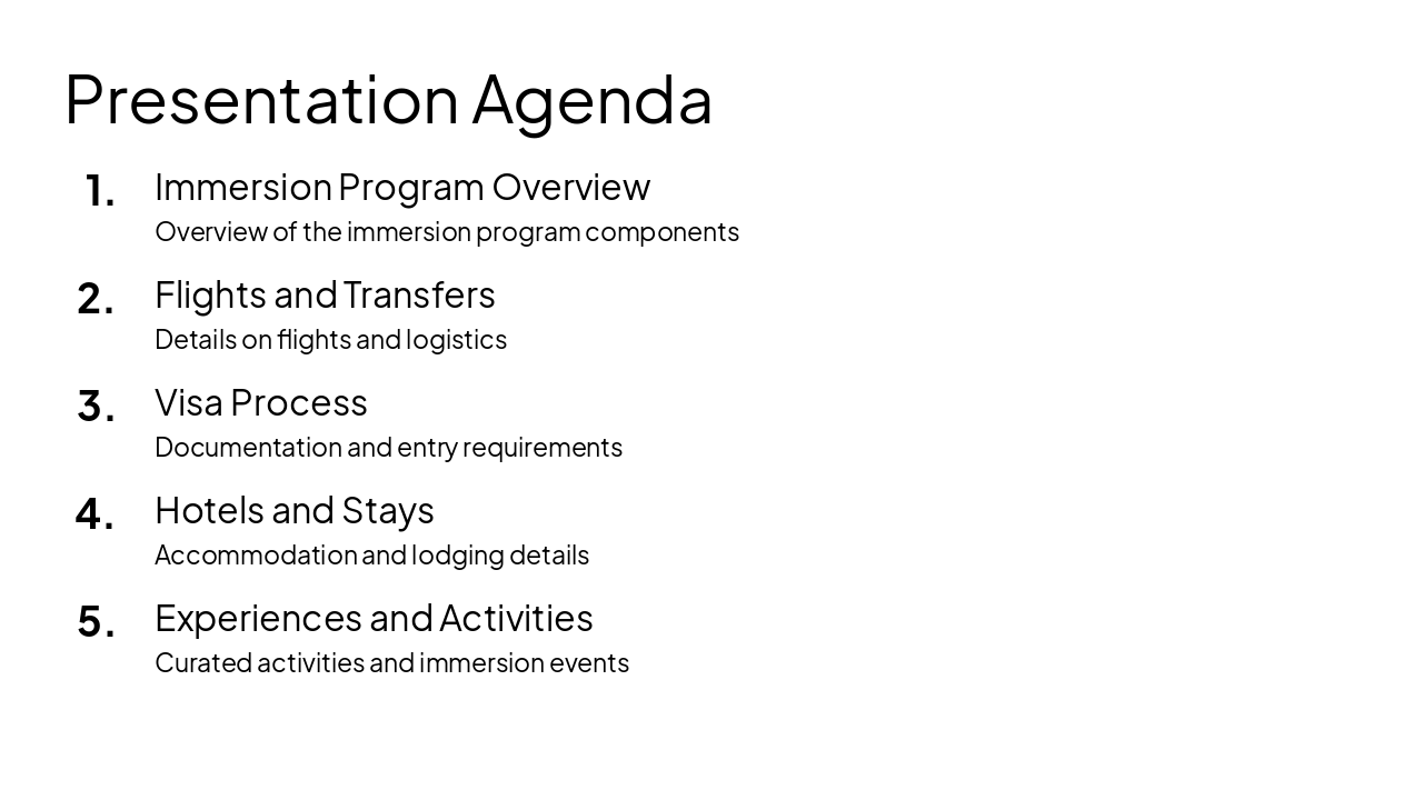 Slide 2 - Presentation Agenda