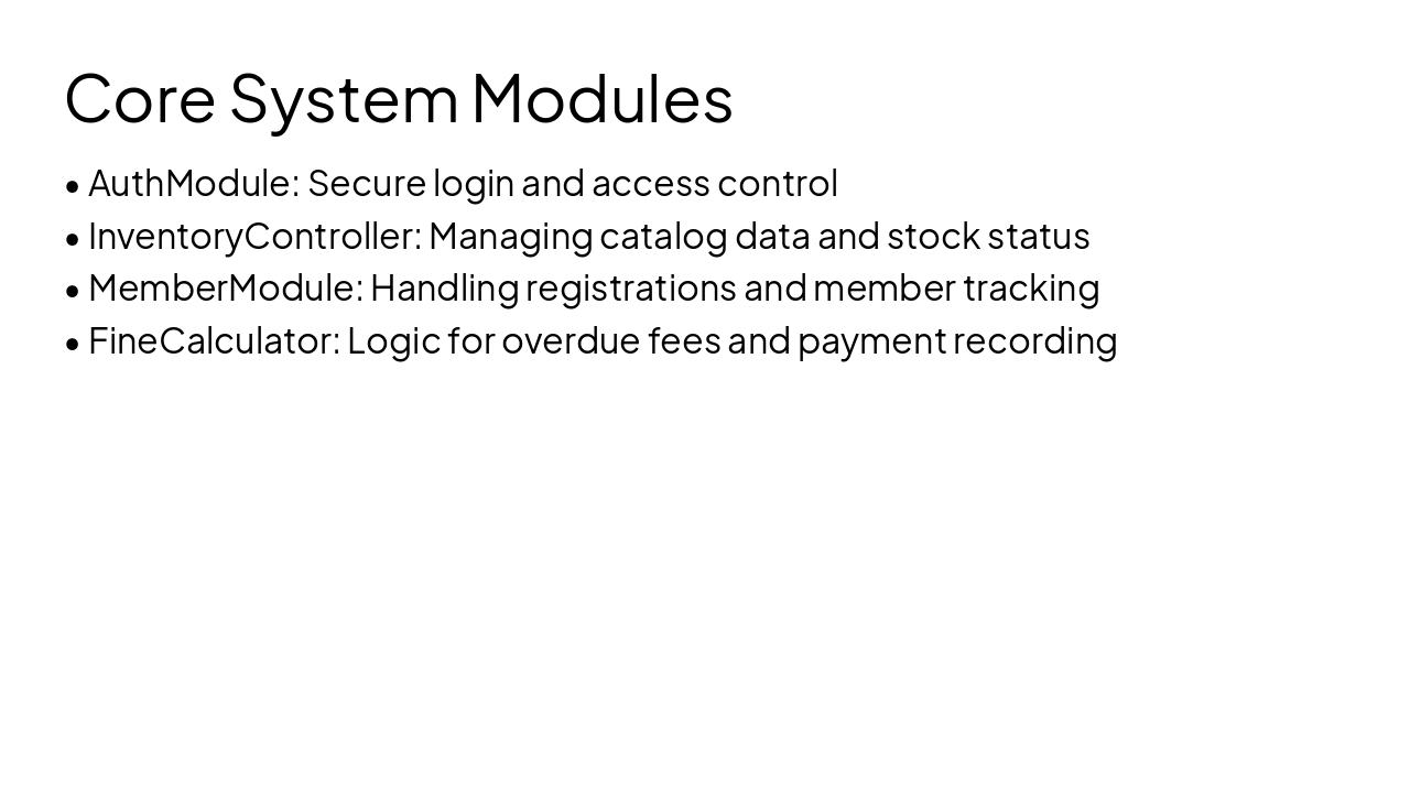Slide 11 - Core System Modules
