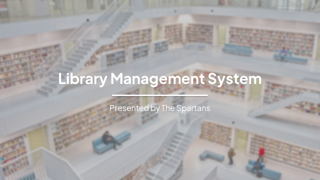 Slide 1 - Library Management System